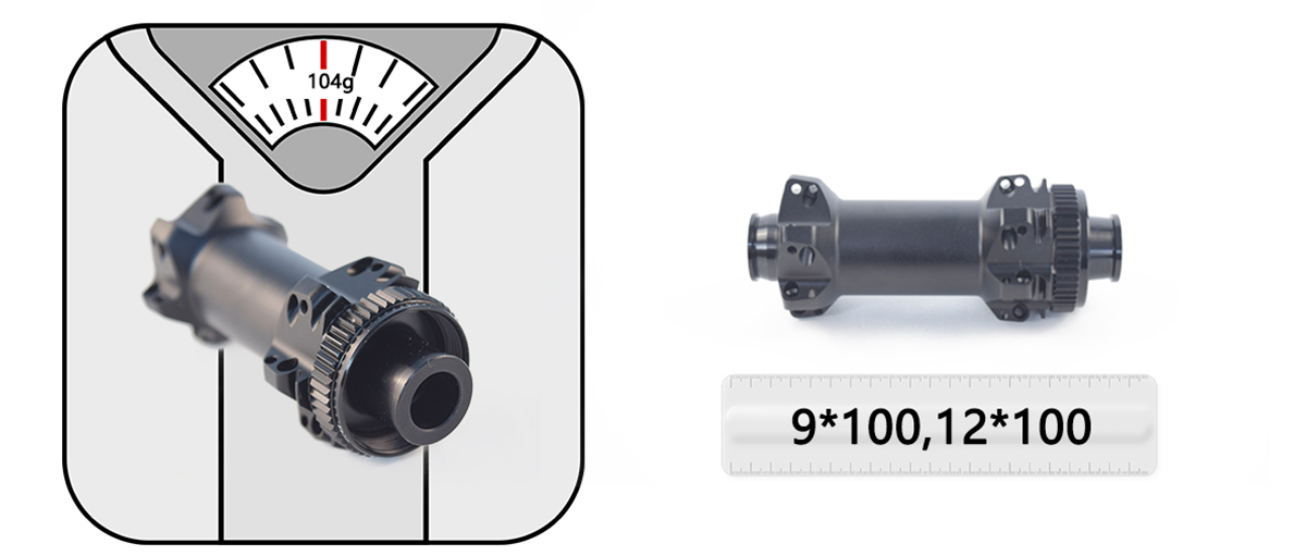 Front hub 9*100mm or 12*100mm