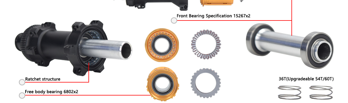 36T ratchet road bike hub