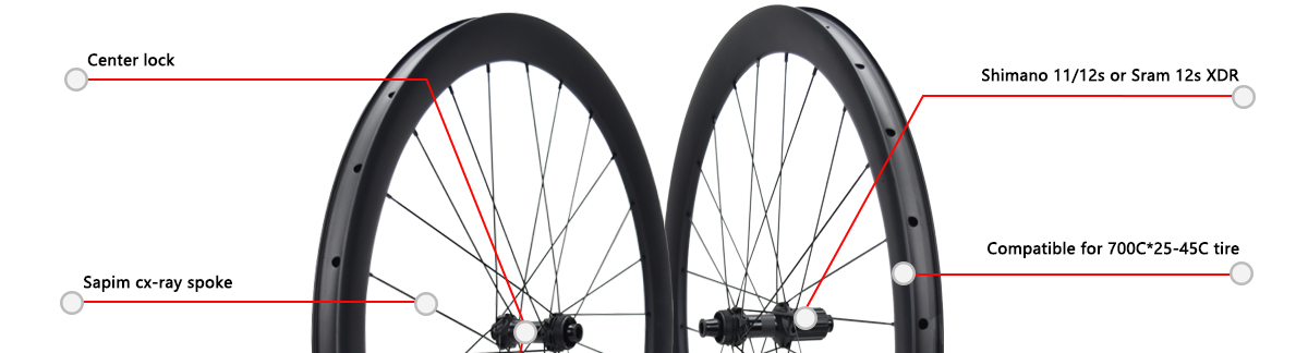 700C Carbon Wheelset DT180 Sapim CX-Ray
